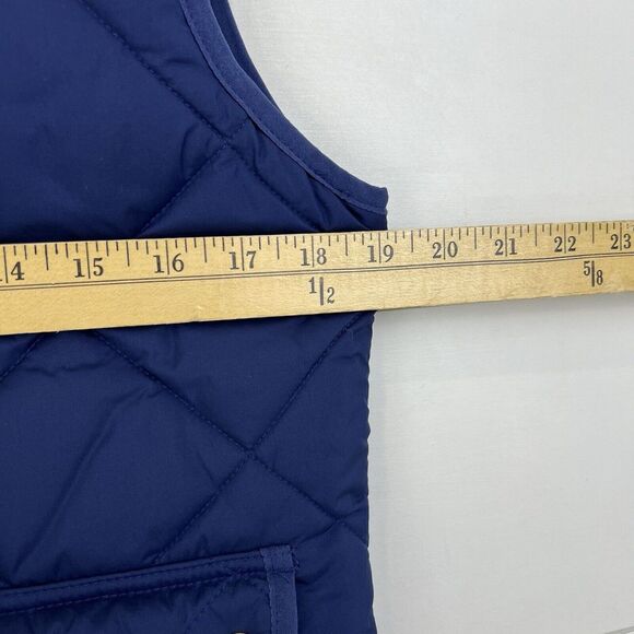 NEW J. CREW Vest Women XS Quilted Full Zip Snap Pockets BU262 Blue - Picture 12 of 15